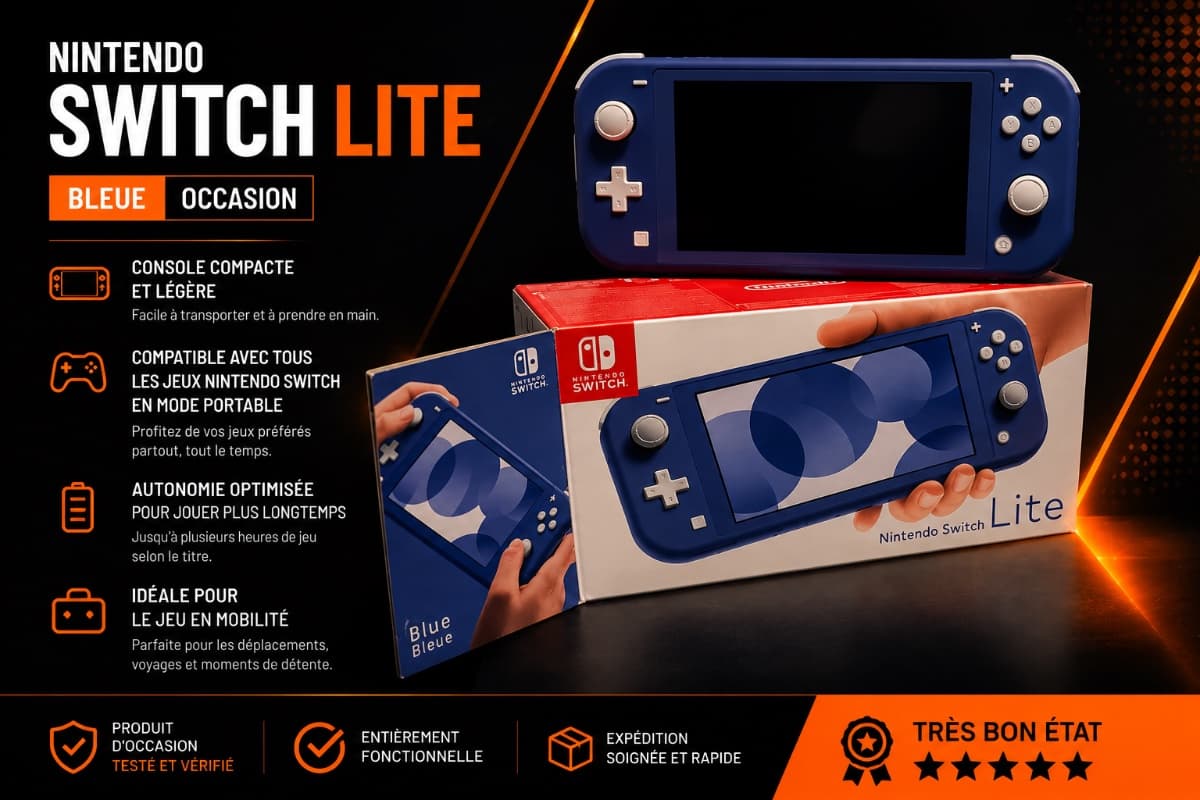 Nintendo Switch Lite Bleue – Occasion  🎮 Nintendo Switch Lite Bleue – Console portable Nintendo