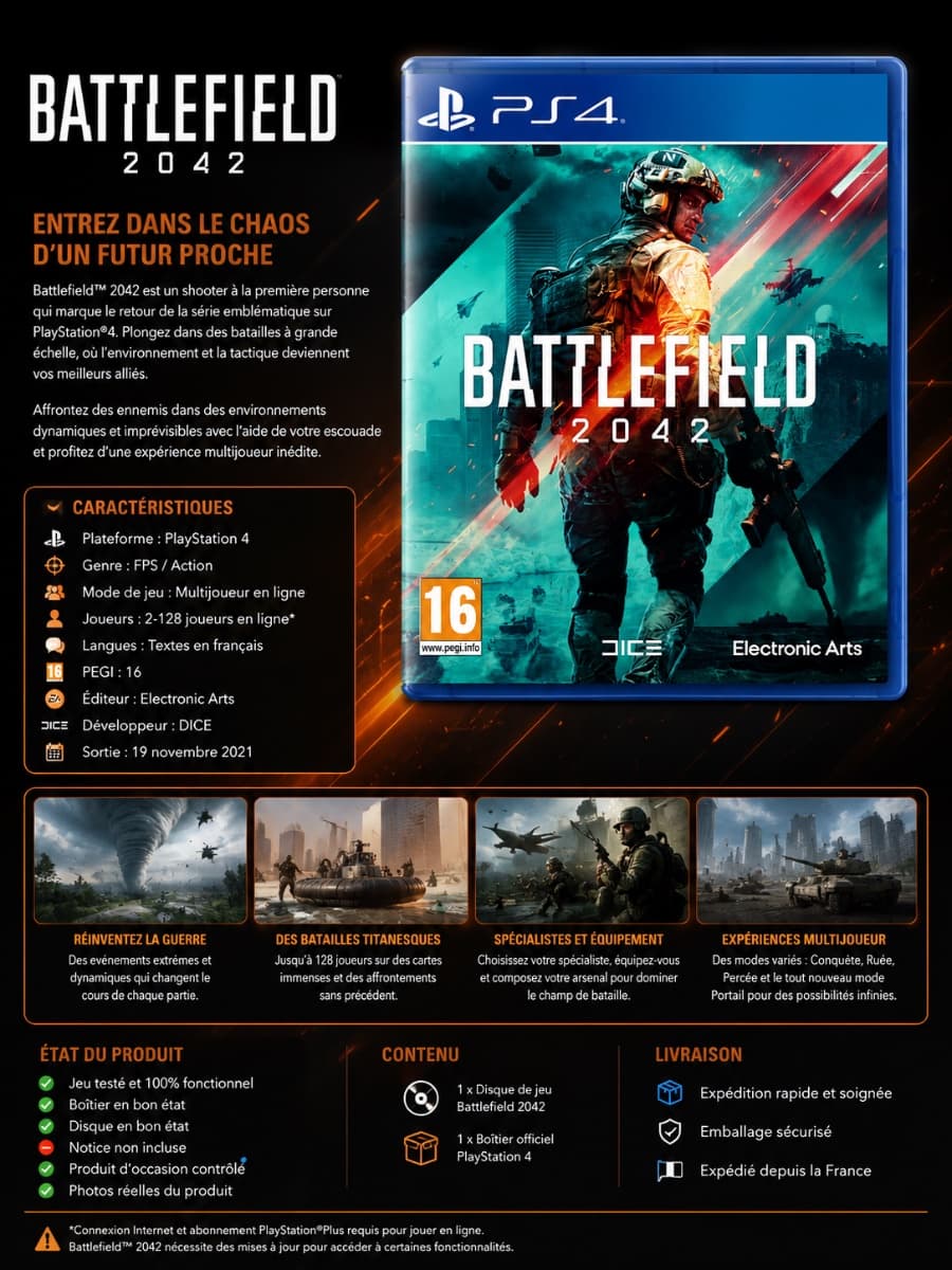 🎮 Battlefield 2042 PS4 - Occasion